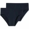 Cotton Essentials Feinripp sportslips (2-pack), met gulp, navy blauw