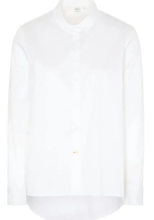 ETERNA 1863 dames blouse A-lijn, twill satijnbinding, wit