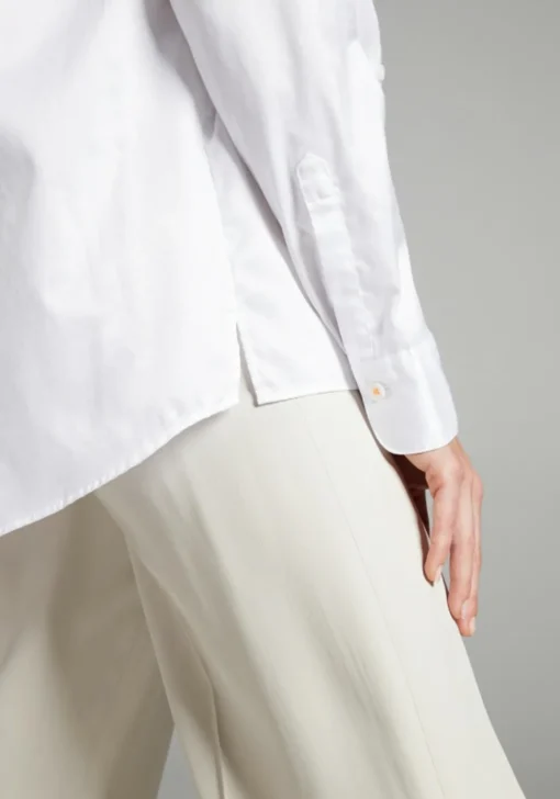 ETERNA 1863 dames blouse A-lijn, twill satijnbinding, wit