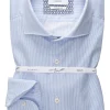 ETERNA 1863 modern fit casual Soft tailoring overhemd, twill, lichtblauw gestreept