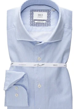 ETERNA 1863 modern fit casual Soft tailoring overhemd, twill, lichtblauw gestreept