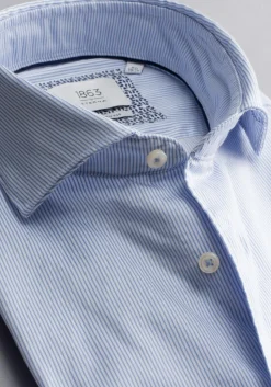 ETERNA 1863 modern fit casual Soft tailoring overhemd, twill, lichtblauw gestreept