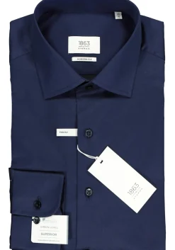ETERNA 1863 modern fit premium overhemd mouwlengte 72 cm, 2-ply twill heren overhemd, donkerblauw