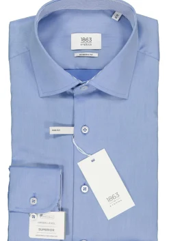 ETERNA 1863 modern fit premium overhemd, 2-ply twill heren overhemd, lichtblauw (contrast)