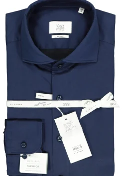 ETERNA 1863 slim fit casual Soft tailoring overhemd, twill heren overhemd, donkerblauw