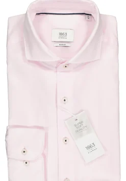 ETERNA 1863 slim fit casual Soft tailoring overhemd, twill heren overhemd, roze