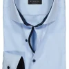 ETERNA comfort fit overhemd, niet doorschijnend twill heren overhemd, lichtblauw (blauw contrast)