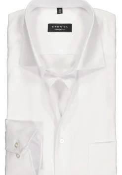 ETERNA comfort fit overhemd, niet doorschijnend twill heren overhemd, wit