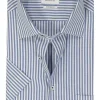 ETERNA comfort fit overhemd korte mouw, Oxford, blauw met wit gestreept