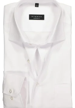 ETERNA comfort fit overhemd, mouwlengte 72cm, niet doorschijnend twill heren overhemd, wit