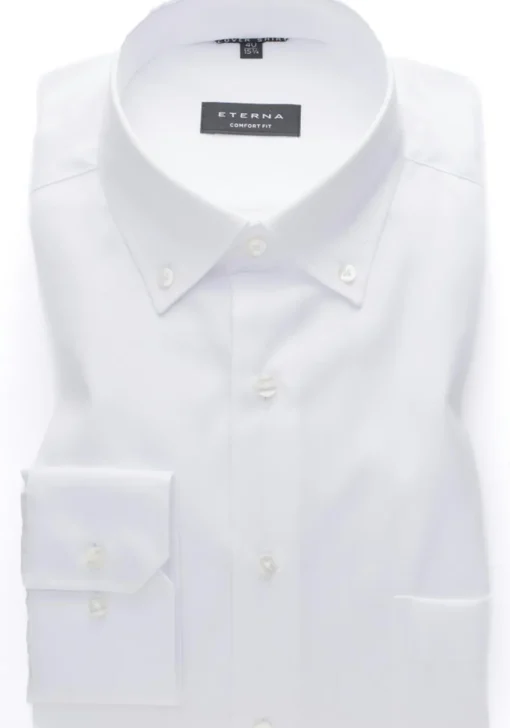 ETERNA comfort fit overhemd, twill, wit