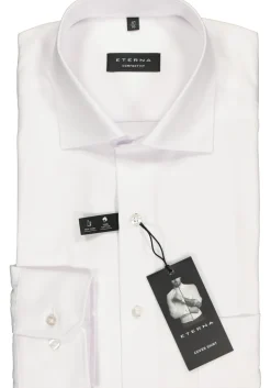 ETERNA comfort fit overhemd, niet doorschijnend twill heren overhemd, wit