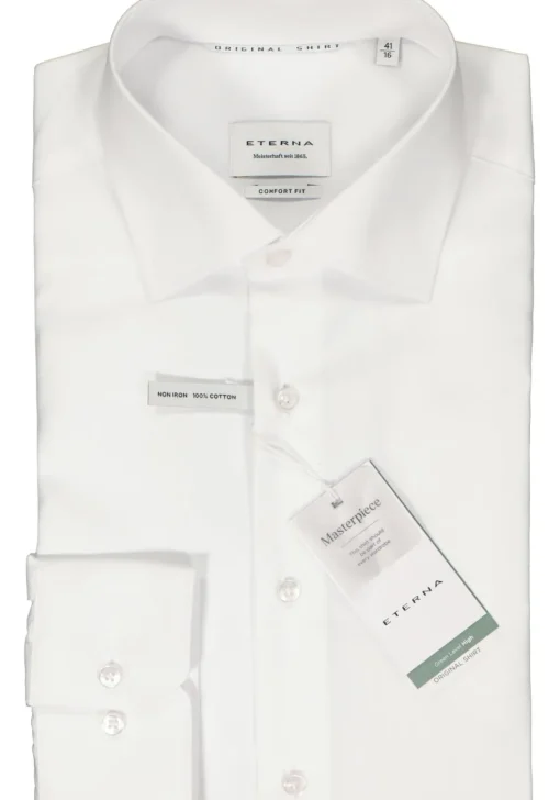ETERNA comfort fit overhemd, popeline, wit