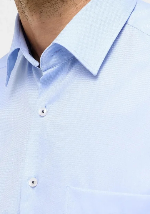 ETERNA comfort fit overhemd, natte, lichtblauw