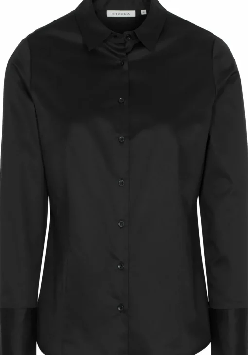 ETERNA dames blouse modern classic, zwart