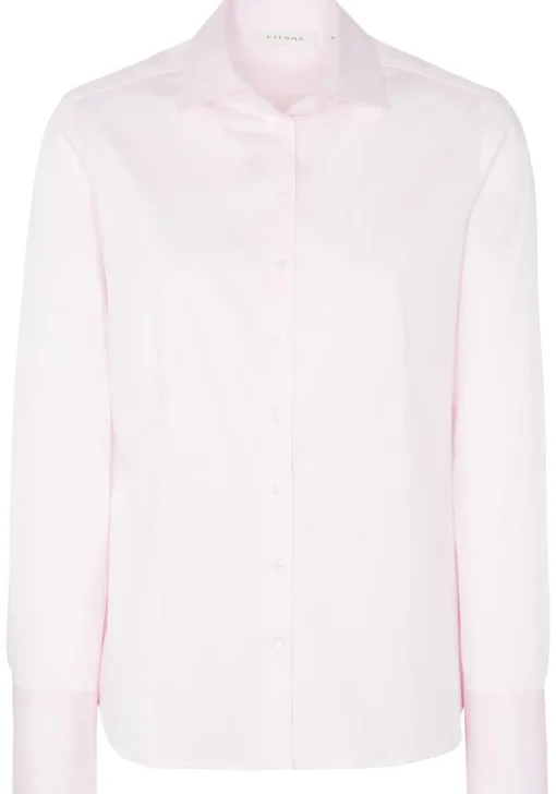 ETERNA dames blouse modern classic, stretch satijnbinding, roze