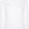 ETERNA dames blouse modern classic, stretch satijnbinding, wit