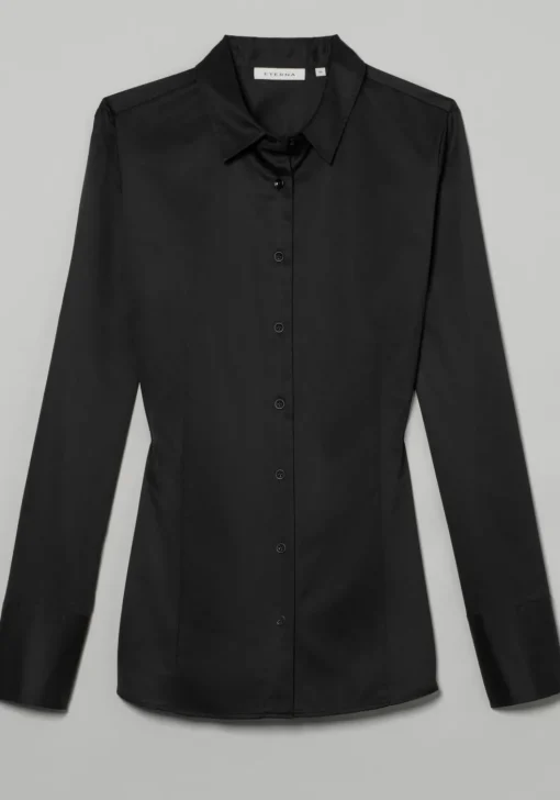 ETERNA dames blouse modern classic, zwart
