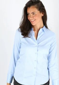 ETERNA dames blouse modern classic, lichtblauw