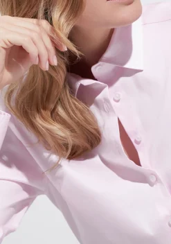 ETERNA dames blouse modern classic, stretch satijnbinding, roze