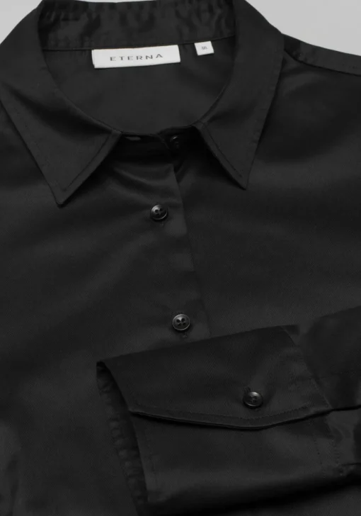 ETERNA dames blouse modern classic, zwart