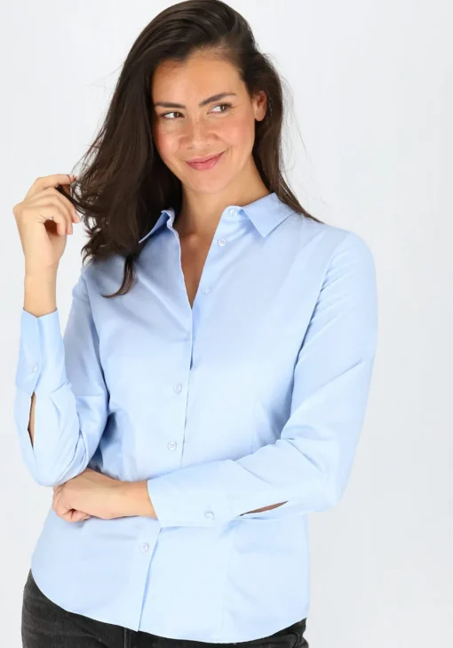 ETERNA dames blouse modern classic, lichtblauw
