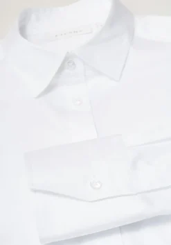 ETERNA dames blouse modern classic, stretch satijnbinding, wit