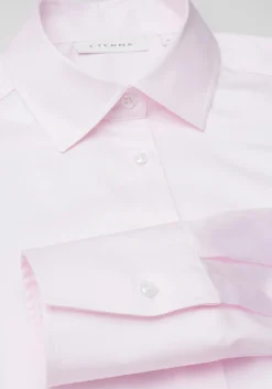 ETERNA dames blouse modern classic, stretch satijnbinding, roze