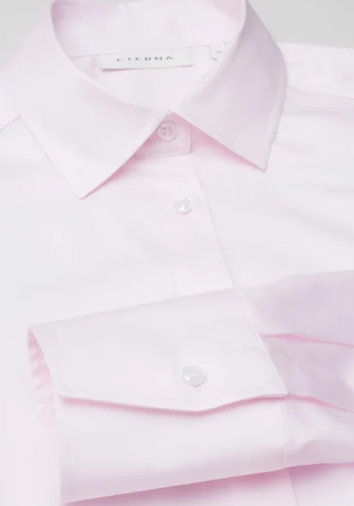 ETERNA dames blouse modern classic, stretch satijnbinding, roze