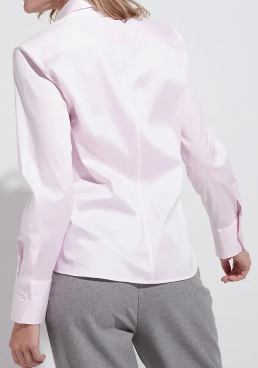 ETERNA dames blouse modern classic, stretch satijnbinding, roze
