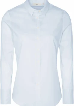 ETERNA dames blouse slim fit, stretch performance shirt, lichtblauw