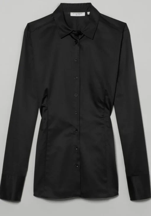 ETERNA dames blouse slim fit, zwart