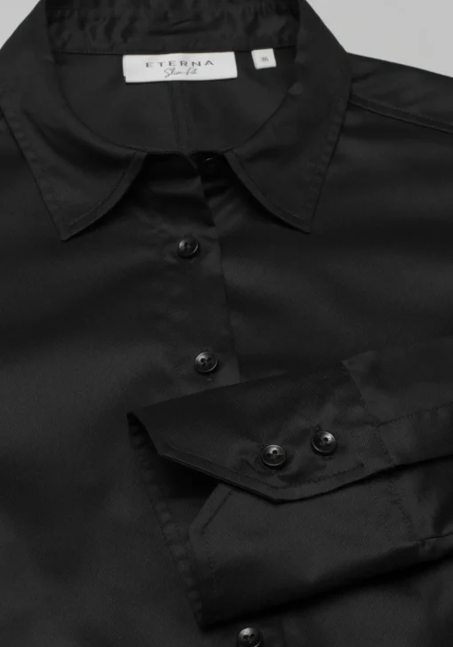 ETERNA dames blouse slim fit, zwart