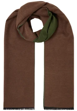 ETERNA herensjaal zijde, groen met roestbruin