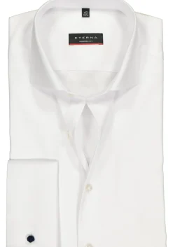 ETERNA modern fit overhemd, dubbele manchet, niet doorschijnend twill heren overhemd, wit
