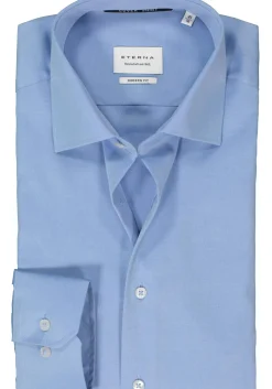 ETERNA modern fit overhemd, twill, blauw