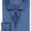 ETERNA modern fit overhemd, superstretch lyocell heren overhemd, midden blauw