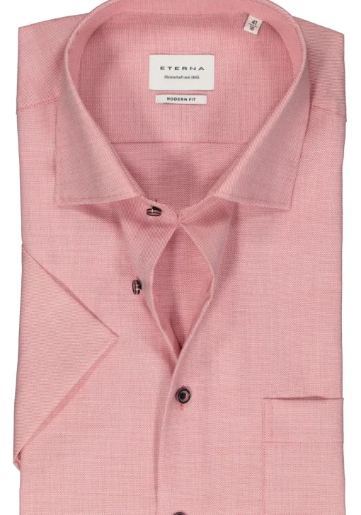 ETERNA modern fit overhemd korte mouw, twill, roze