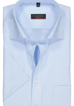 ETERNA modern fit overhemd, korte mouw, poplin heren overhemd, lichtblauw