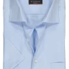 ETERNA modern fit overhemd, niet doorschijnend twill met korte mouw, lichtblauw