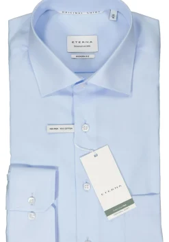 ETERNA modern fit overhemd, popeline, lichtblauw
