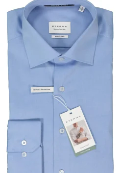 ETERNA modern fit overhemd, twill, blauw