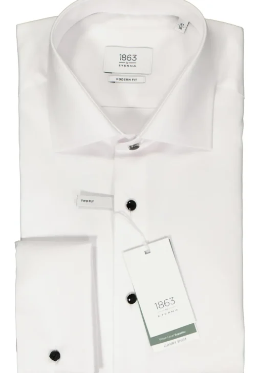 ETERNA modern fit overhemd, twill, wit