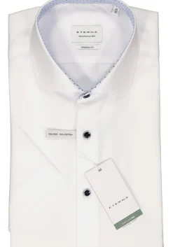 ETERNA modern fit overhemd korte mouw, popeline, wit (contrast)