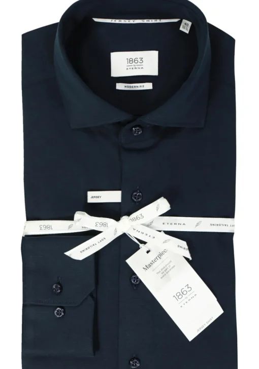 ETERNA modern fit overhemd, jersey heren overhemd, donkerblauw