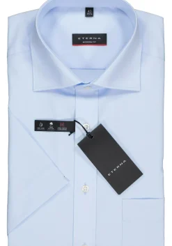ETERNA modern fit overhemd, korte mouw, poplin heren overhemd, lichtblauw