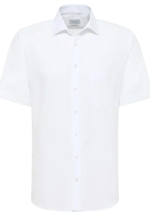 ETERNA modern fit overhemd korte mouw, popeline, wit