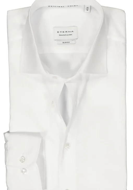 ETERNA slim fit overhemd, popeline, wit