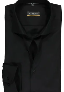 ETERNA slim fit overhemd, twill, zwart