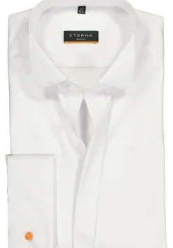 ETERNA slim fit overhemd, dubbele manchet, niet doorschijnend twill heren overhemd, wit